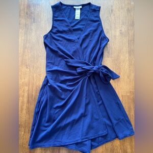 Tommy Bahama Island Cays Navy Blue Sleeveless Wrap Shorts/Romper Size XS EUC